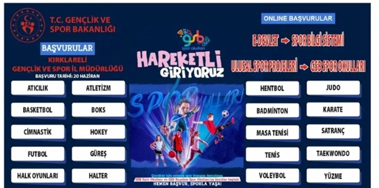 Yaz Spor Okulları